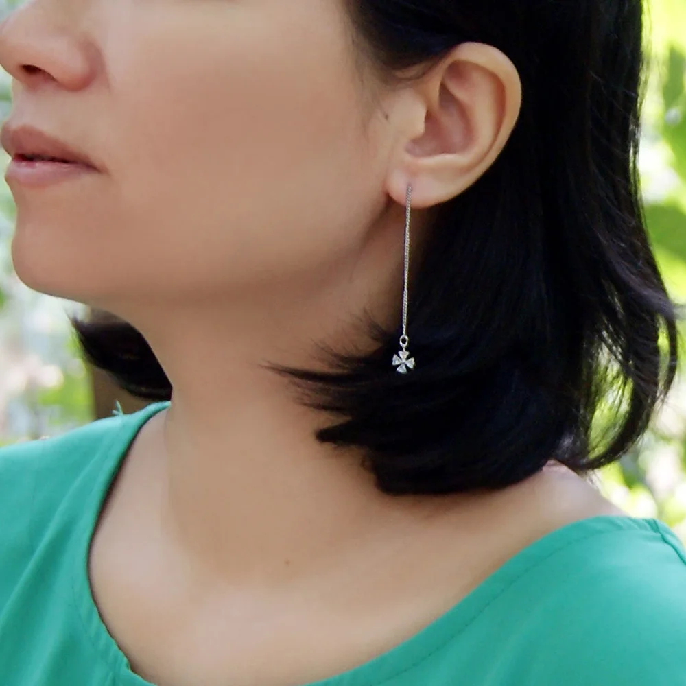 Новое поступление! Однотонные серьги из серебра 925 пробы модные женские Висячие