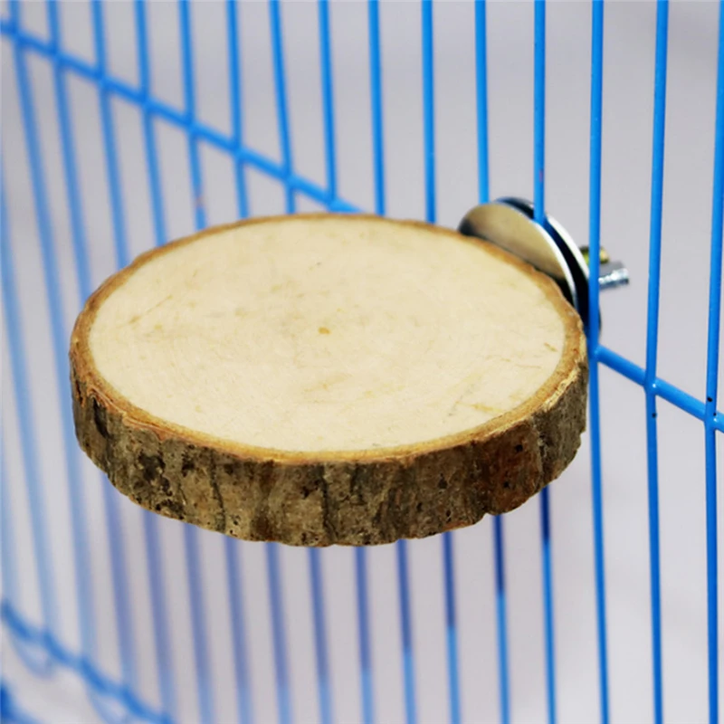 Wooden Round Squirrel Parrot Bird Cage Stand Platform Jumping Board Pet Toy New Arrival | Дом и сад
