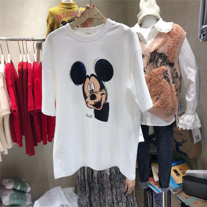 Летние топы 2020 с принтом мыши женские футболки Tumblr уличная мода футболка Kawaii Harajuku