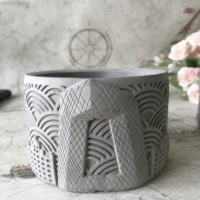 round cement flower pot silicone concrete planter mould diy chocolate cake baking cup 3d candle holder molds