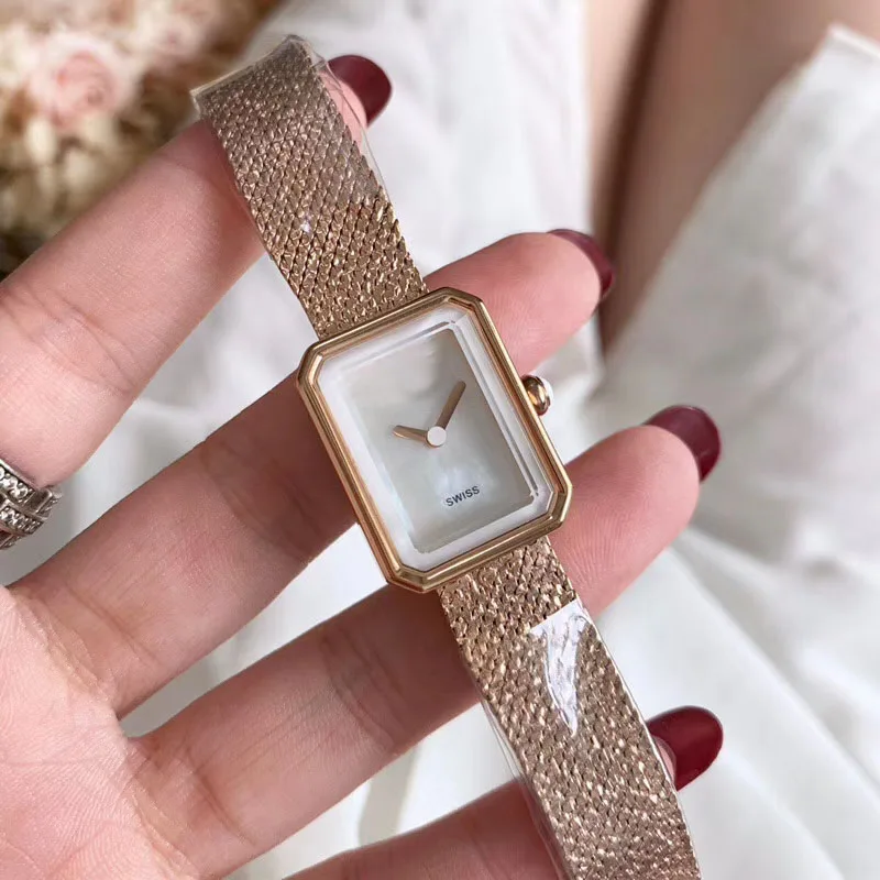 rose gold white Женский браслет montre кварцевые наручные часы Femme белые/черные прямоугольные часы серебро/желтый/розовое золото цвет для женщин - Цвет: rose gold white