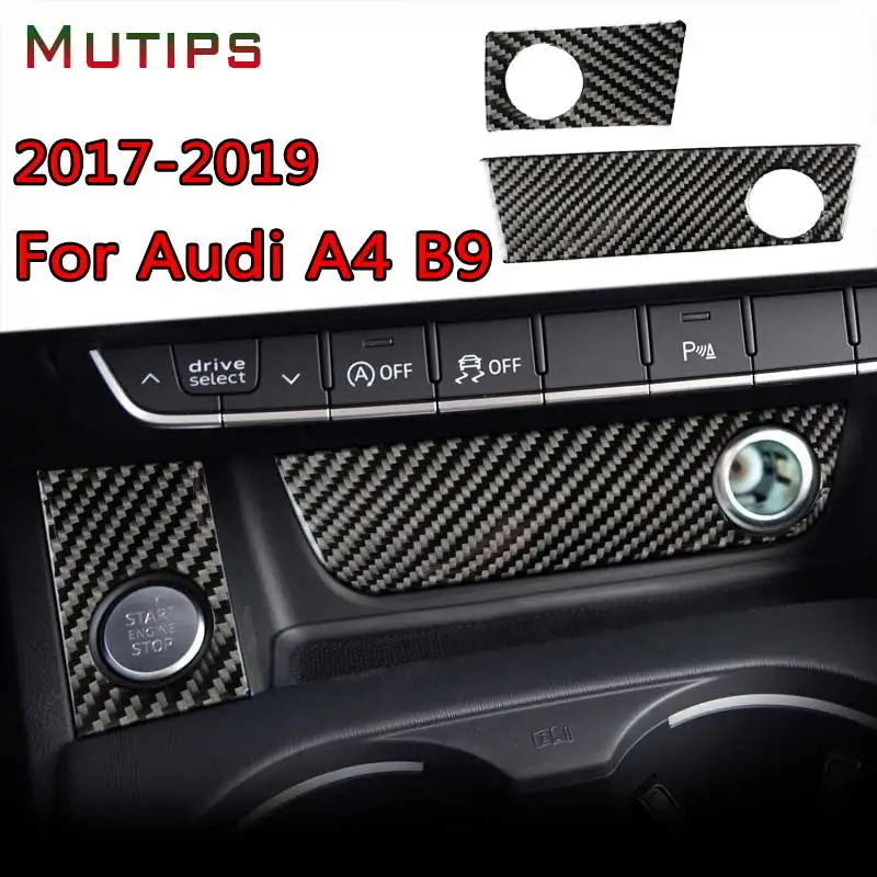 

Разноцветная крышка кнопки запуска и остановки автомобильного двигателя, декоративная наклейка из углеродного волокна для Audi a4 b9, аксессуа...