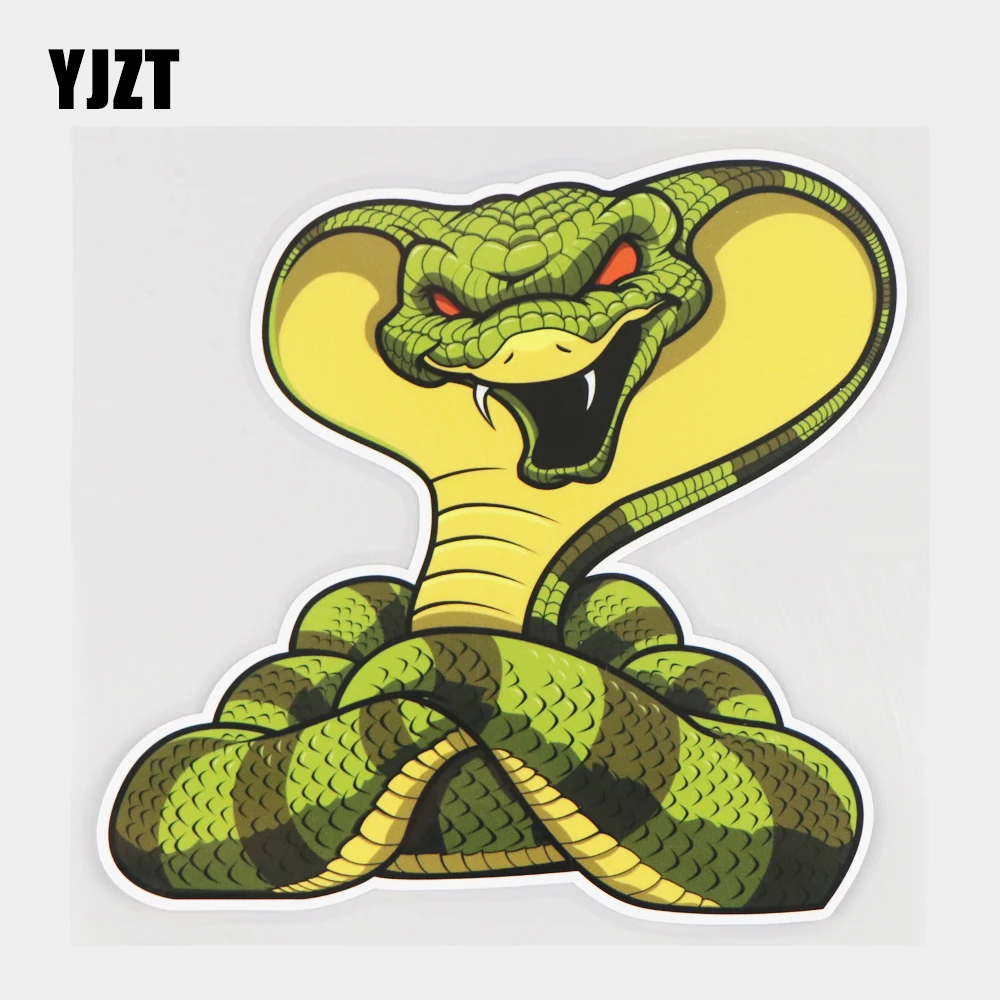 

YJZT 15,7 × 14,9 см Змея Смешные Мультяшные декоративные наклейки на лобовое стекло бампер автомобильные аксессуары 21A-1045