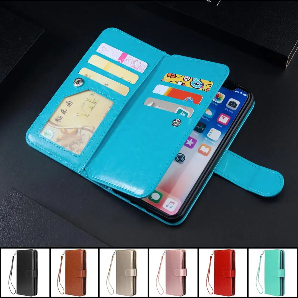 Деловой чехол для iPhone 5 5S 6 6S 7 8 11 Pro Plus X XR XS MAX Магнитный кожаный флип кошелек