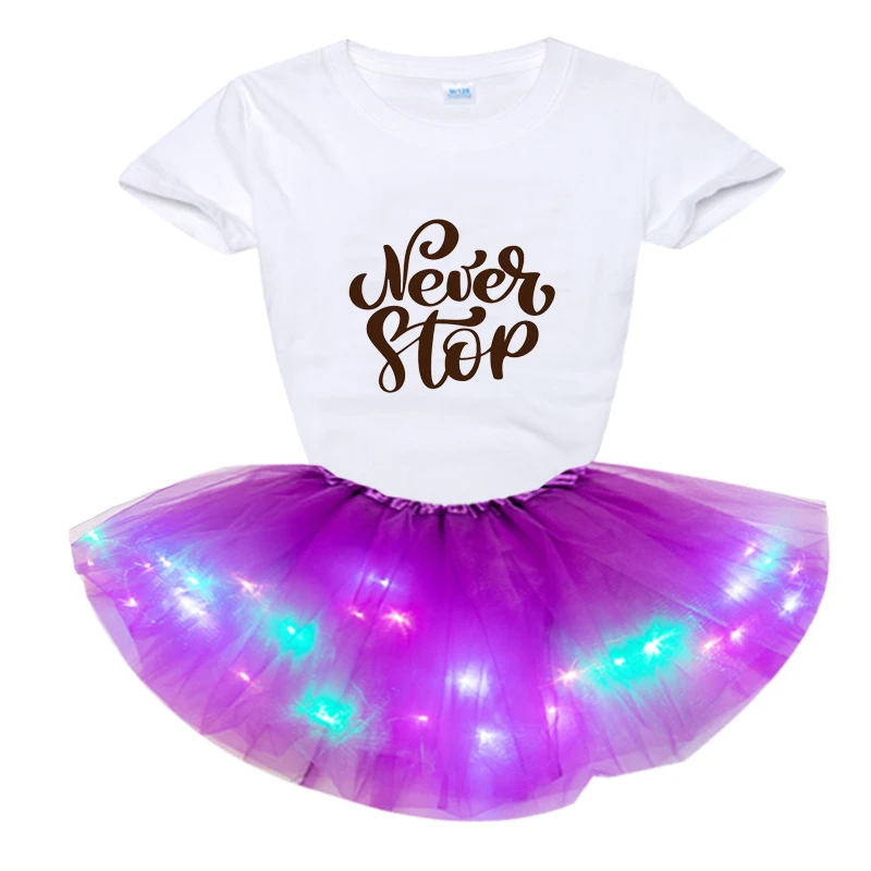 

2 шт., футболка с коротким рукавом и платье для девочек