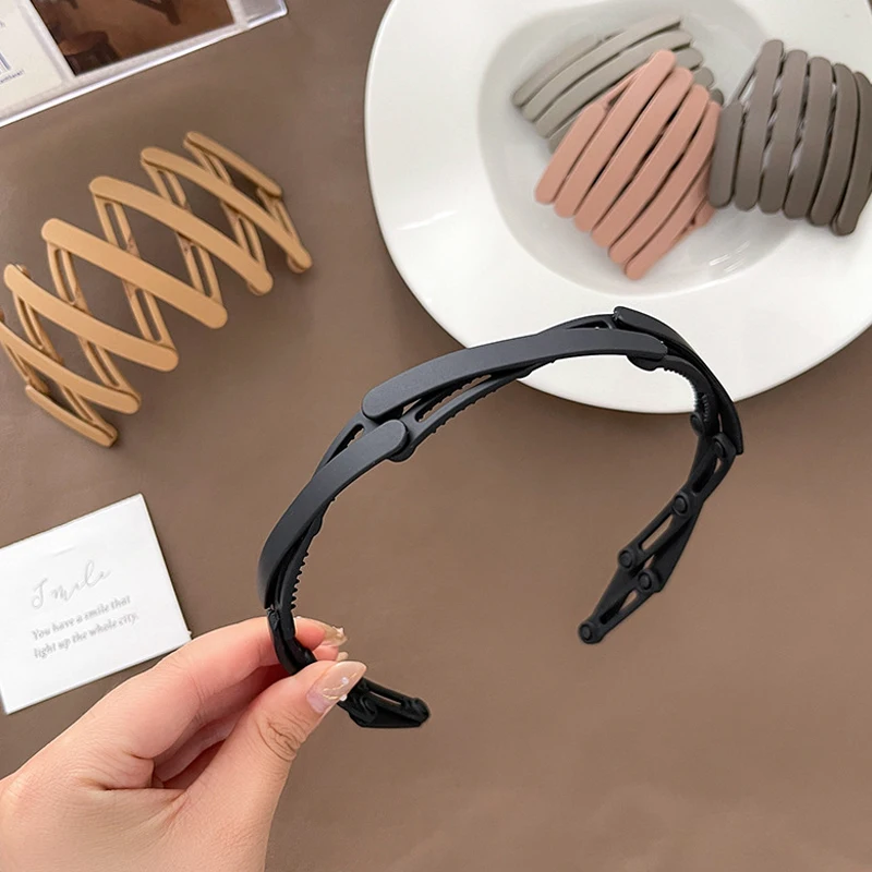 

Hot Foldable Plastic Hairbands Fashion Multi-Function Headdress Women Portable Head Band Girl Make Up Hair Hoop Hair Accessories