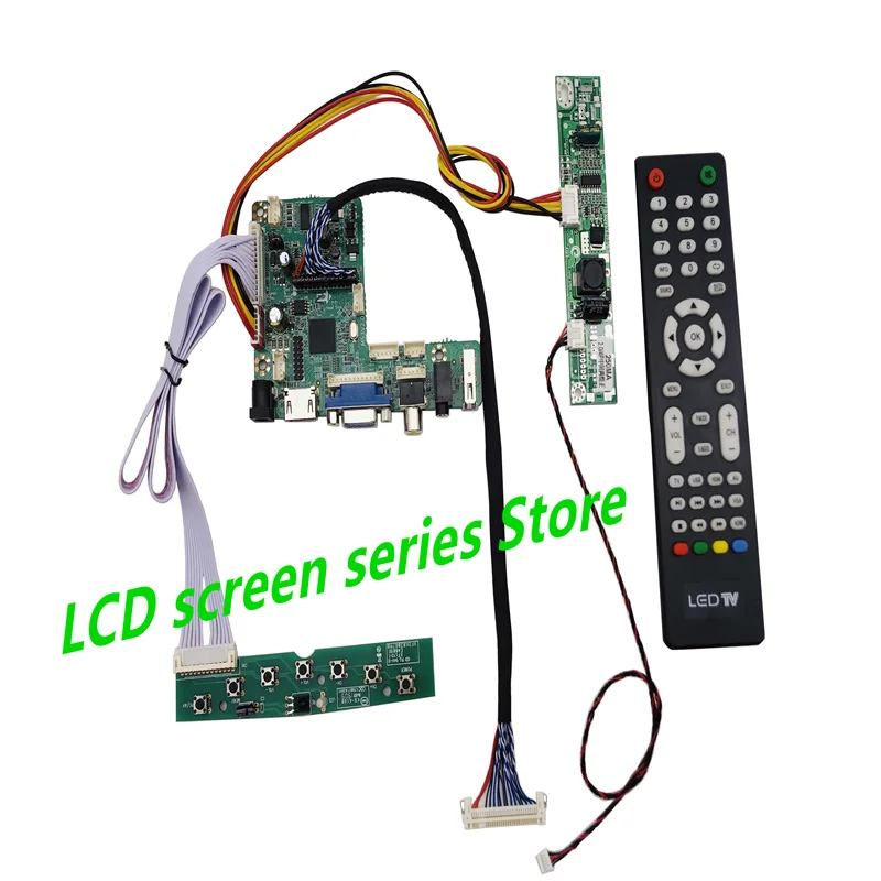 Латумаб Драйверная плата для ЖК-дисплея P215HVN01.0 21,5" с контроллером разрешения 1920х1080 HDMI+VGA+AV+USB, набор для сборки ЖК-дисплея.