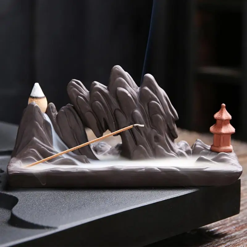 Горелка для благовоний с обратным потоком керамический фиолетовый песок горная