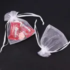 Подарочные пакеты из органзы, 50 шт., 15 х20, 17 х23, 20 х30, 25 х35, 30 х40 см, для упаковки ювелирных изделий, свадебного украшения, на шнурке, Подарочный пакет 5Z