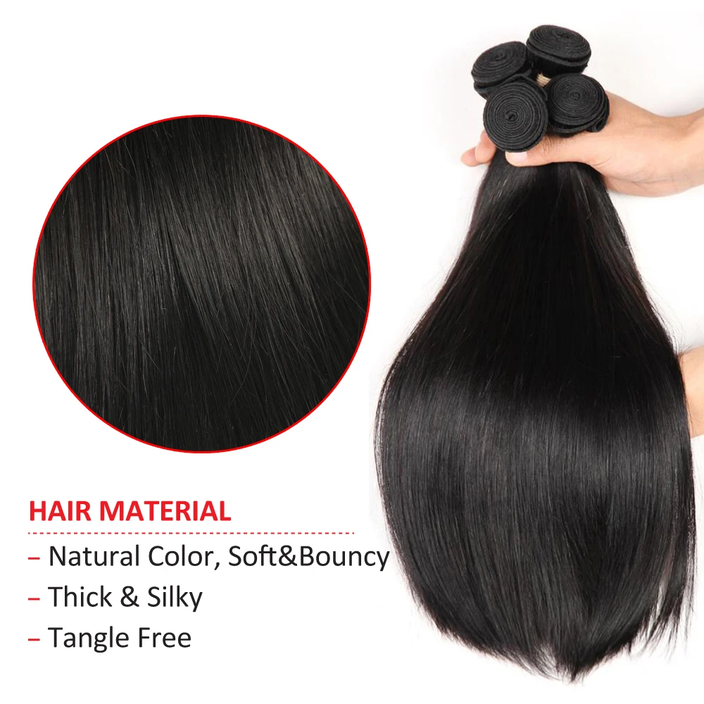 Сапфировые бразильские пучки прямых и волнистых волос с 4*4*2 Кружева Закрытие Remy