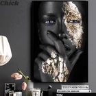 Африканское искусство, черная и Золотая женщина, картина маслом на холсте, плакаты и принты, современные картины для гостиной, картины для украшения дома