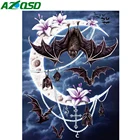 Набор для рисования по номерам на холсте летучая мышь, цветы, луна