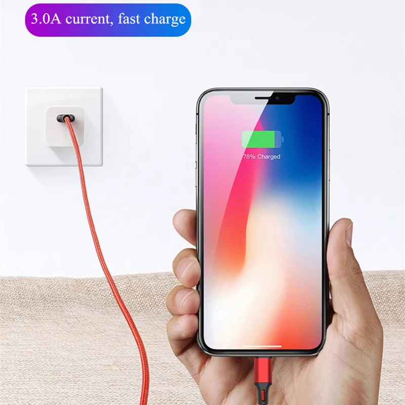 USB 3 в 1 кабель для зарядки для iPhone 6 3.0A кабель для быстрой зарядки Ssb tipo c для телефона Android кабель usbc кабель usb