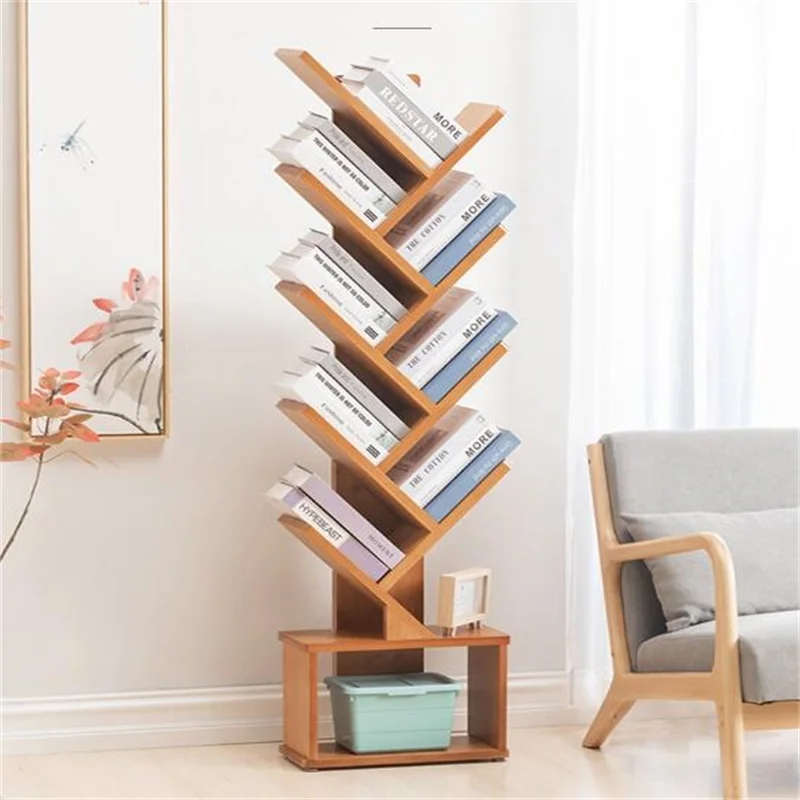158 см Экологически чистая бамбуковая книжная полка в форме дерева вертикальный