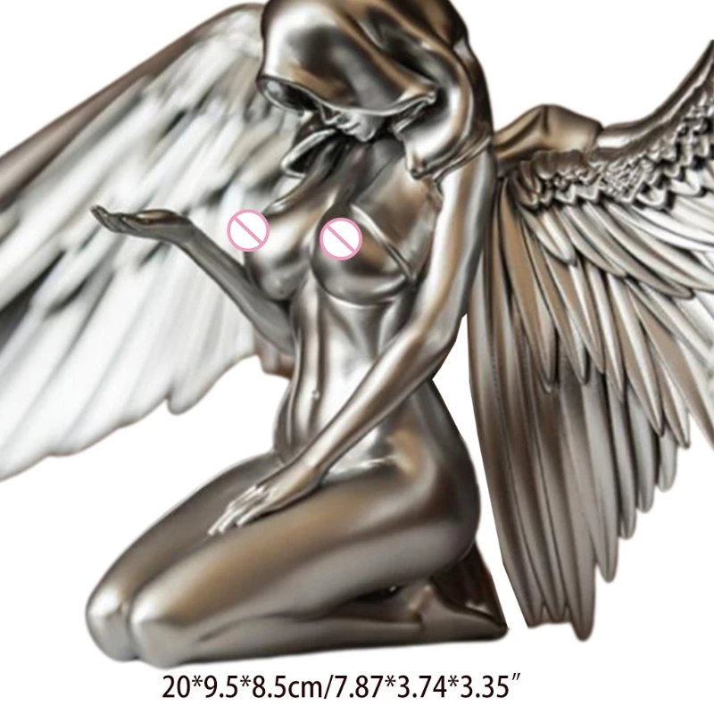 

Angel Sculpture with Wing Statue Abstract Resin Desktop Ornaments Artwork Goddess Figurines Character Elegant Art Crafts