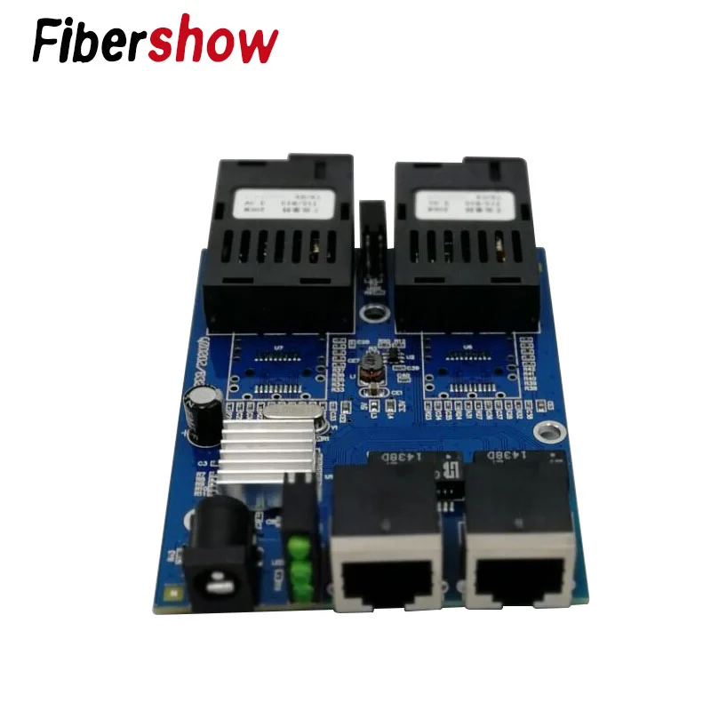 Ethernet-коммутатор для подключения оптоволоконного кабеля 2 RJ45 UTP 2 SC волоконно-гигабитный волоконно-оптический медиаконвертер 2SC 2RJ45 Ethernet 10/100/1000 M PCB