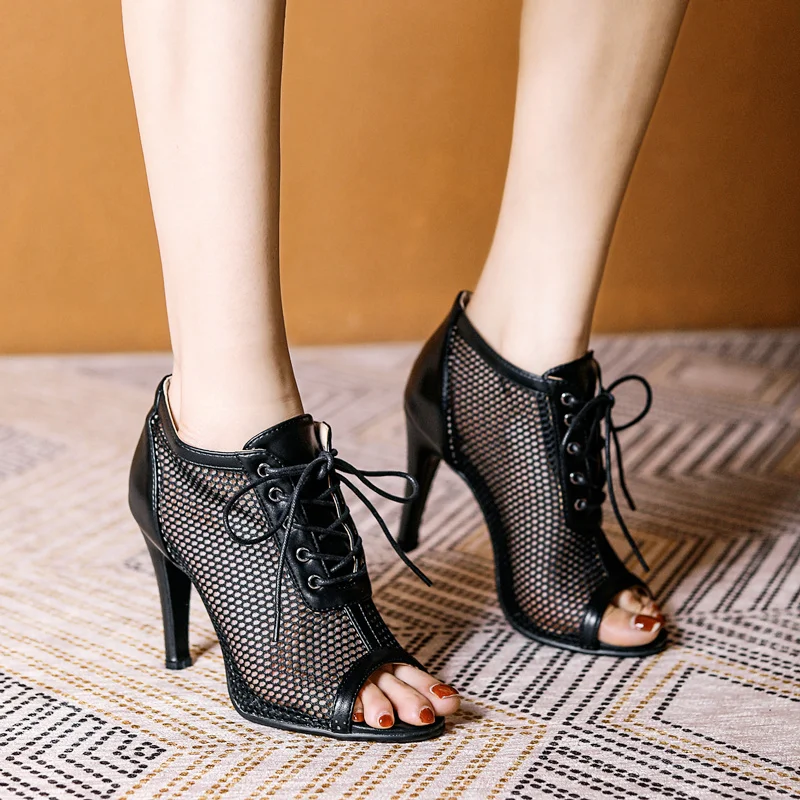 

Office Summer Party Woman Sexy stilettos High Heels Women dance heels shoes Hollow For Women's Boots Latin