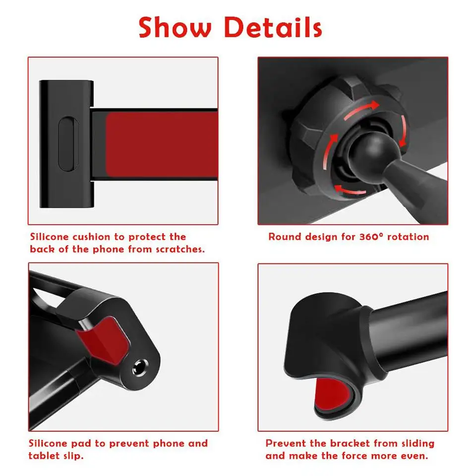Кронштейн-держатель для телефона на спинку сиденья Телескопическая Подставка