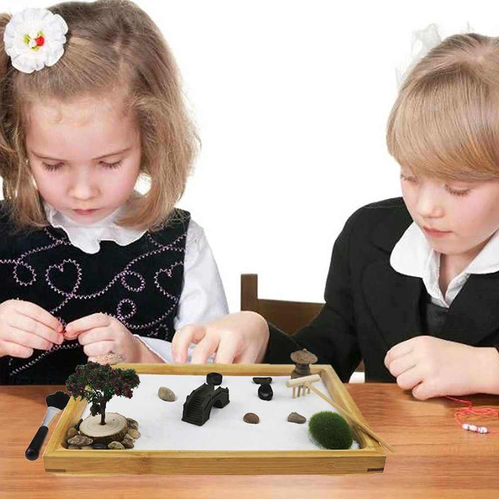 

Zen Garden Kit Mini Zen Garden Sand Box Tabletop Home Decor Gift For Home Office Decoration Gift Zen Garden Accessories