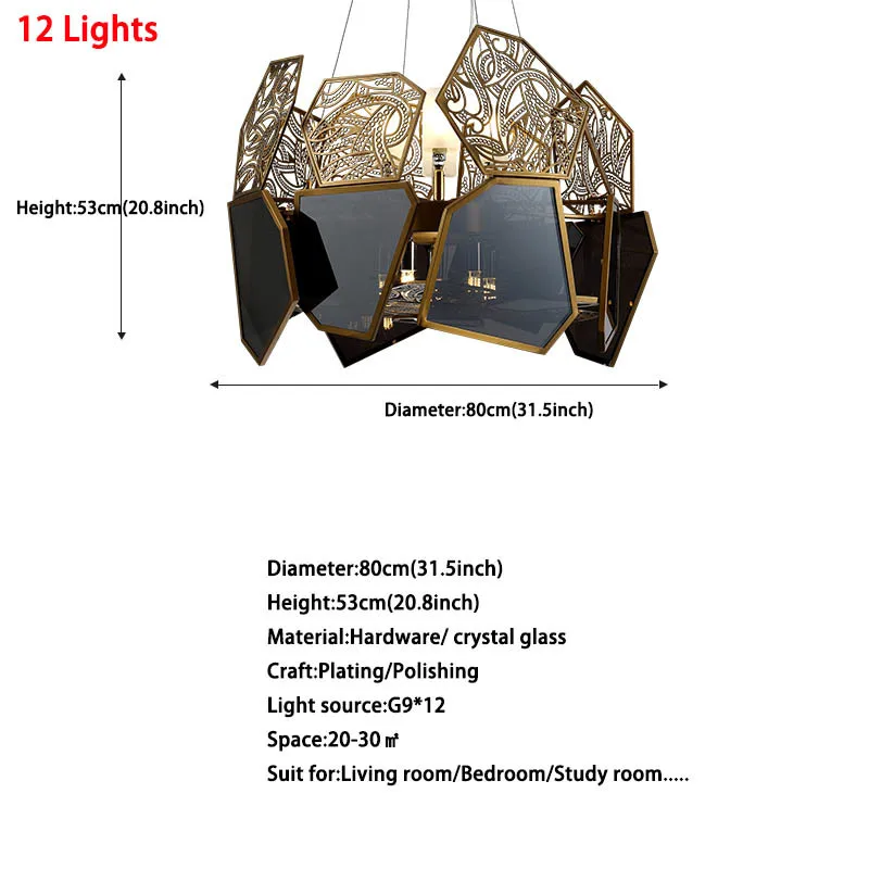 Итальянский Креативный дизайн роскошный черный Стекло абажур оформление c