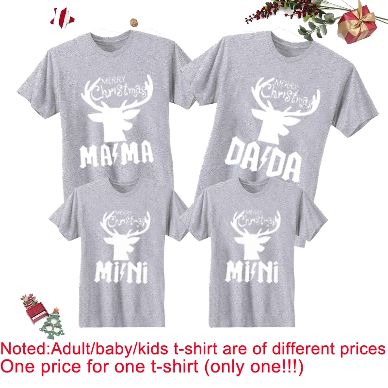 Рождественская семейная Одинаковая одежда футболки с надписью лось для матери