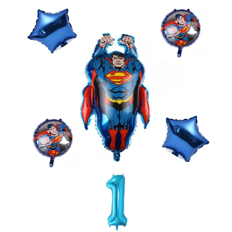 6 шт. фольгированные воздушные шары в виде супергероев|Воздушные и аксессуары| |