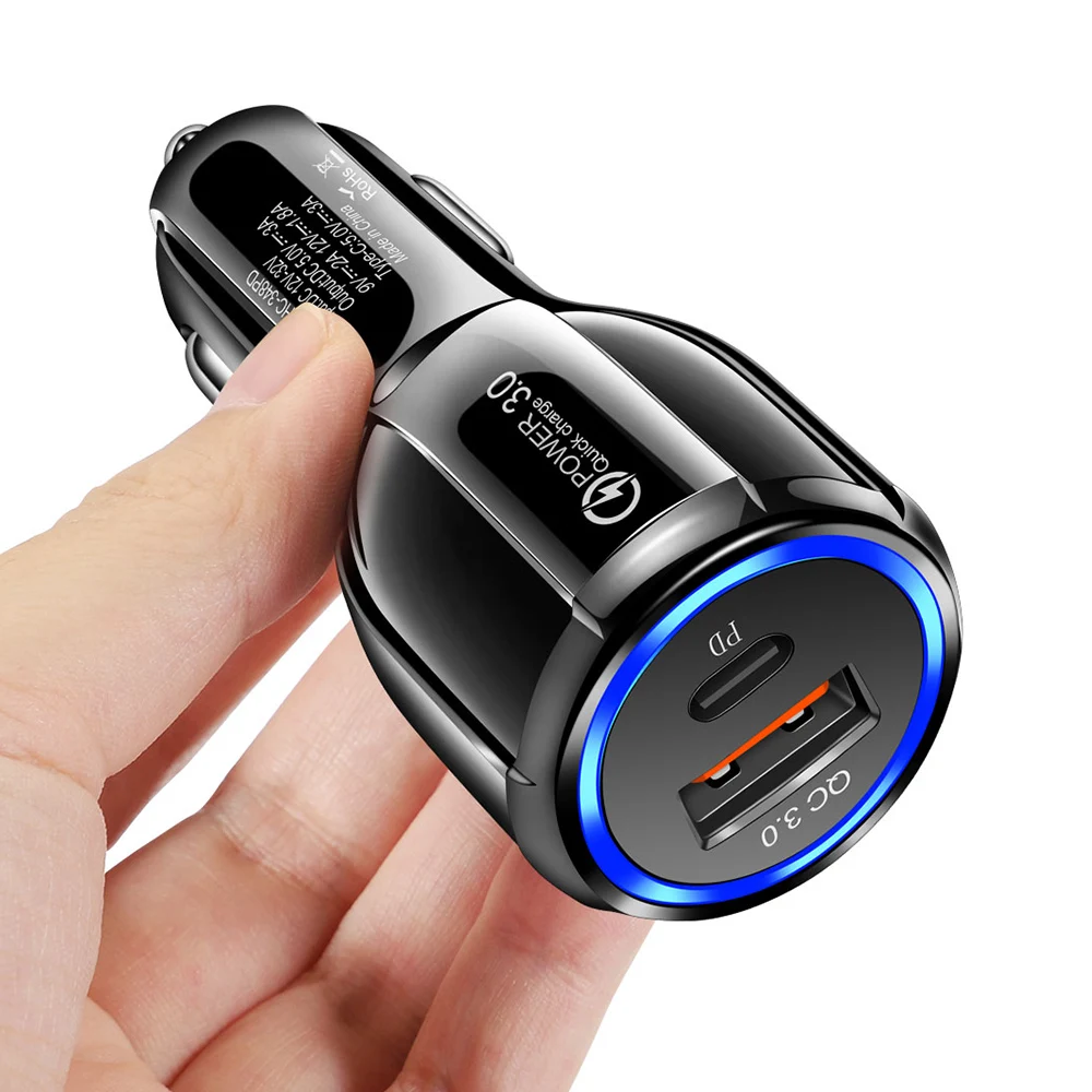 qc3 0 usb phone charger 3a car charger pd type c car fast charging power outlet adapter for xiaomi samsung for iphone13 12 11pro free global shipping