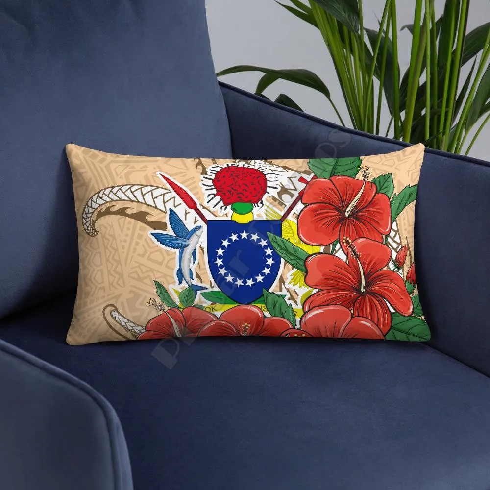 

Cook Islands Polynesian Pillow Hibiscus Surround Decorative Pillowcases Throw Pillow Cover Home Decoration