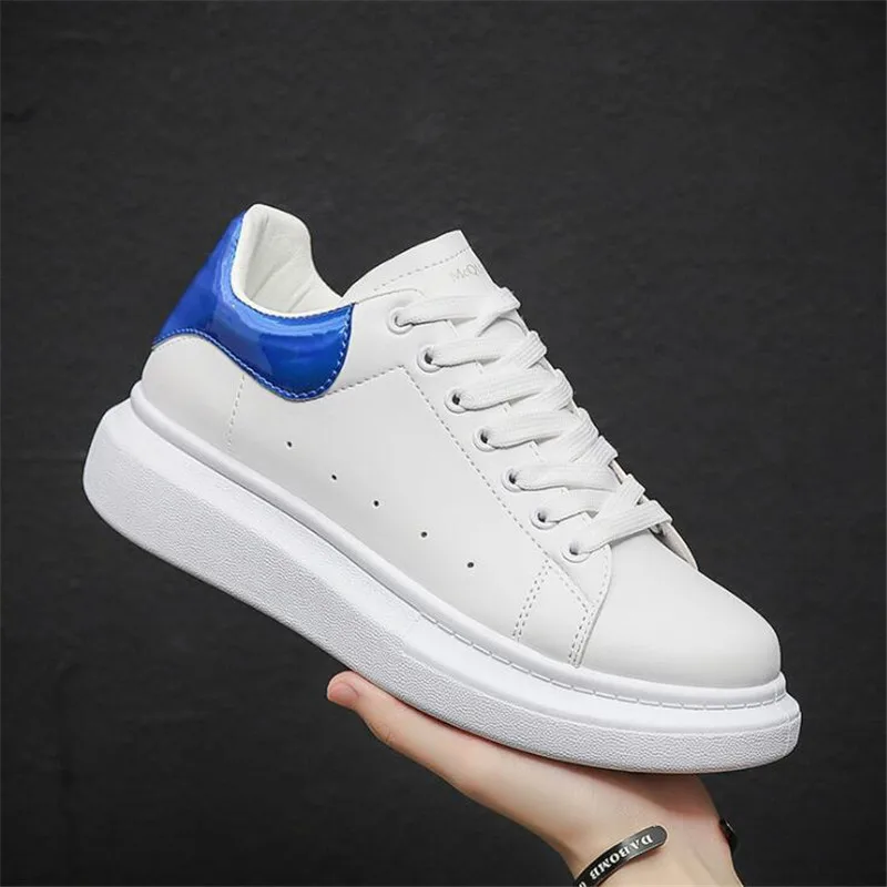 

Women Men White Blue Hip Hop Jazz Dance Sneakers Casual Shoes Pu Leather Designer Zapatillas Sports Shoes Plus Size 39-44 New