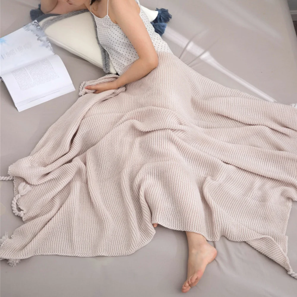 Нордический стиль домашний декор Кашемировое одеяло вязанное крючком офисное