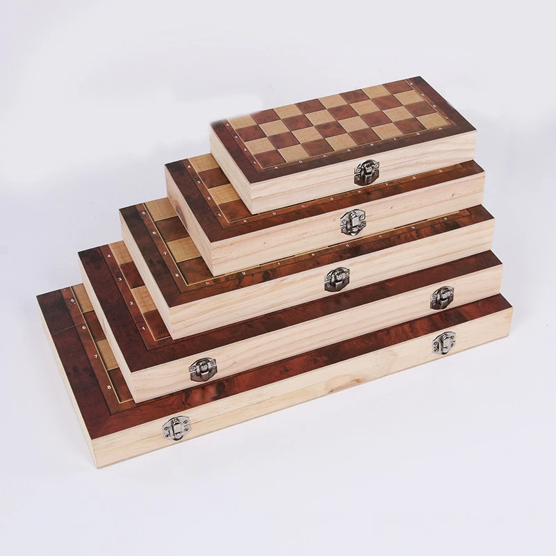 3 в 1 складной деревянный набор с шахматной доской Chirldren Chessmen Портативный