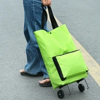 foldable shopping trolley cart reusable eco large waterproof bag luggage wheels basket portable market bag pouch
