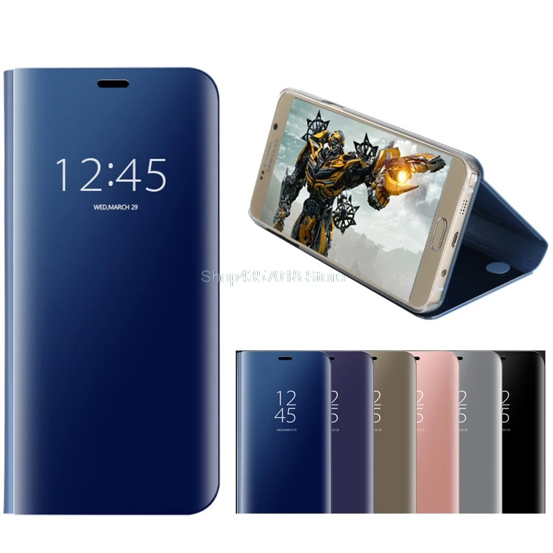 Роскошный зеркальный флип-чехол с окошком для Samsung Galaxy S8 Plus G955