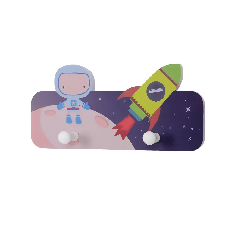 Держатель для ключей из натурального дерева с мультяшным рисунком в виде шляпы