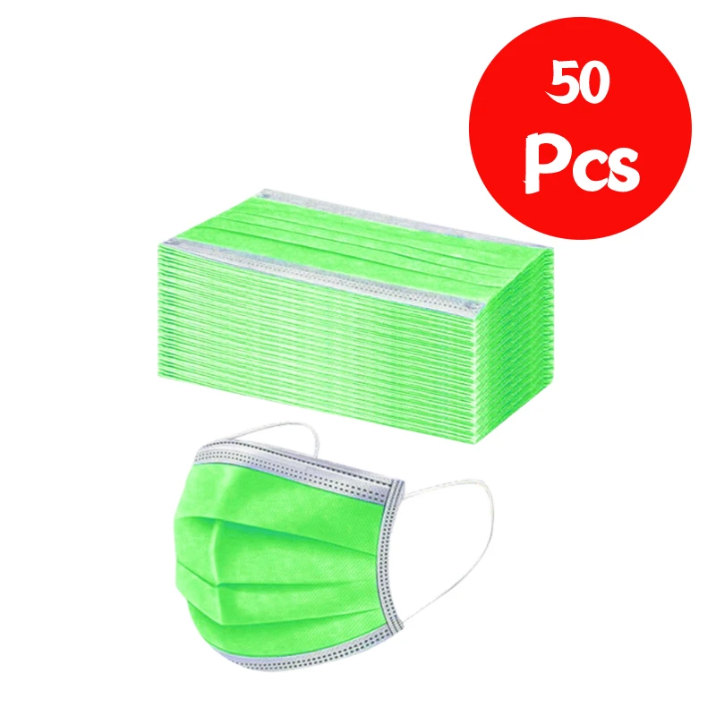 Маска одноразовая 3 слойная для мужчин и женщин пылезащитная зеленая маска с