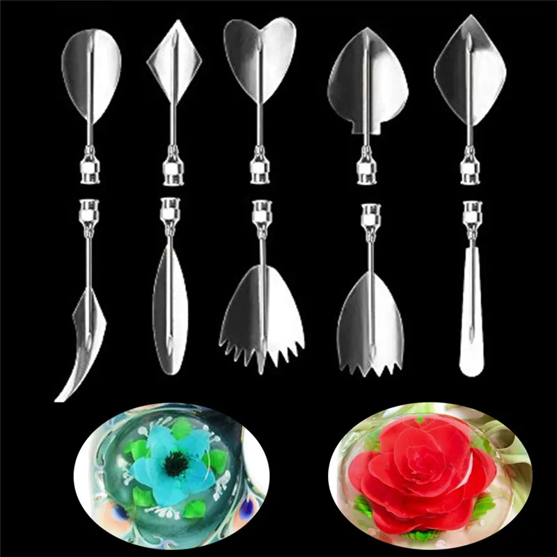 Stainless Steel 10 Gelatin Art needles in each set,1pc Needle Tube Gelatin Art Needles Tools Gracilaria Jelly 3D Pudding Cake To