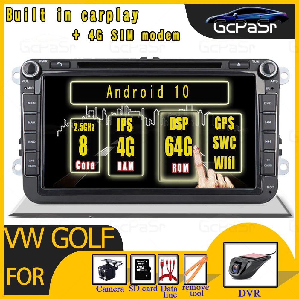 Автомобильный мультимедийный плеер Android 10 для VW Golf Tiguan Skoda Fabia быстрая сиденья Leon