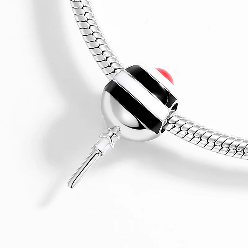 925 стерлингового серебра Круглые Эмалированные Шарм конфеты в форме изысканный