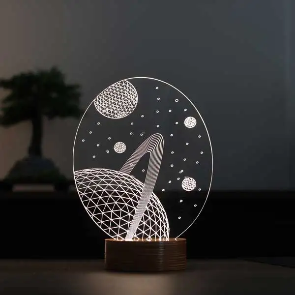 Светодиодный ночсветильник 3D Saturn|Настольные лампы| |