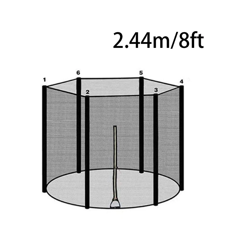 

E56D Replacement Round Trampoline Protection Safety Net Enclosure Surround Netting Breathable Mesh for 6ft 8ft 10ft 12ft 14ft