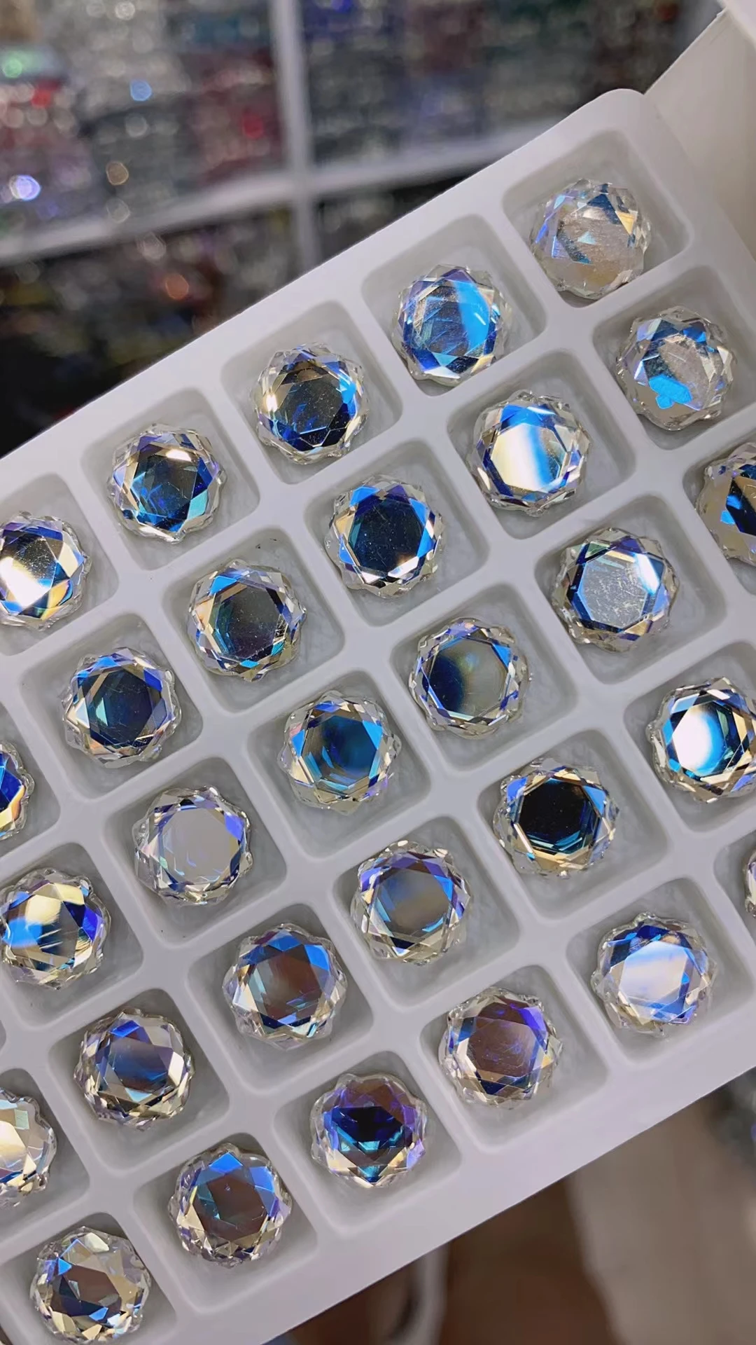 Круглые зеркальные Стразы для ногтей 20 шт. 10 мм по низкой цене кристаллы