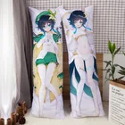 Venti Genshin Impact Dakimakura обнимающая подушка для тела чехол для мужчин и женщин Otaku наволочка для подушки на все тело домашнее постельное белье Рождественский подарок