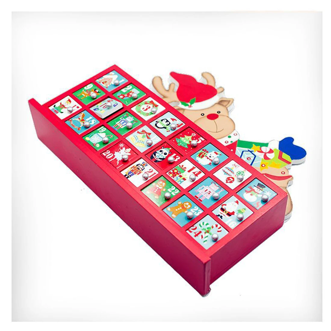 Деревянный Календарь обратного отсчета расписанный Адвент календарь Подарочная