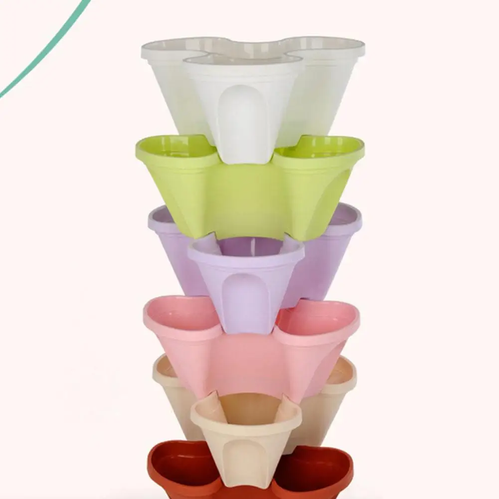 MeterMall Stack-up Type Stereoscopic Flowerpot Strawberry Plant Pot for Flower Vegetables Decoration | Дом и сад