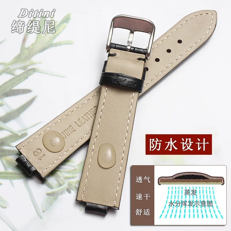 

Genuine leather watchband for Rossini516732 5805 5806 substitute convex mouth watch strap 14*10mm 16*10mm 20*12mm for men&women