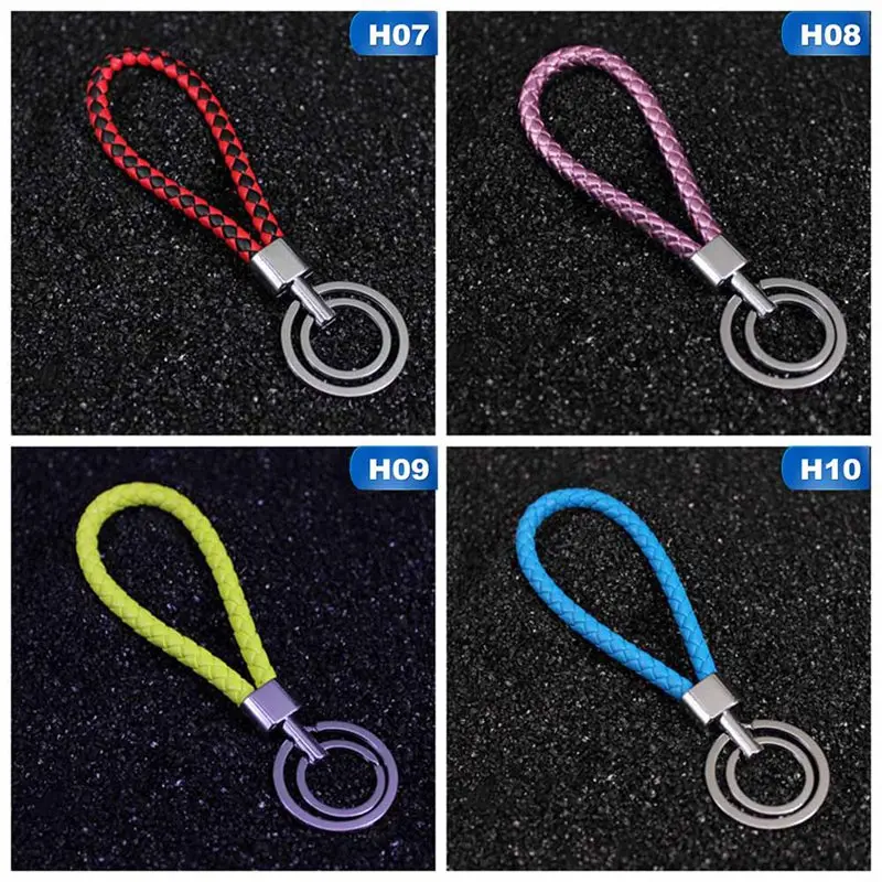 Стайлинг автомобиля новый креативный плетеный кожаный металлический брелок