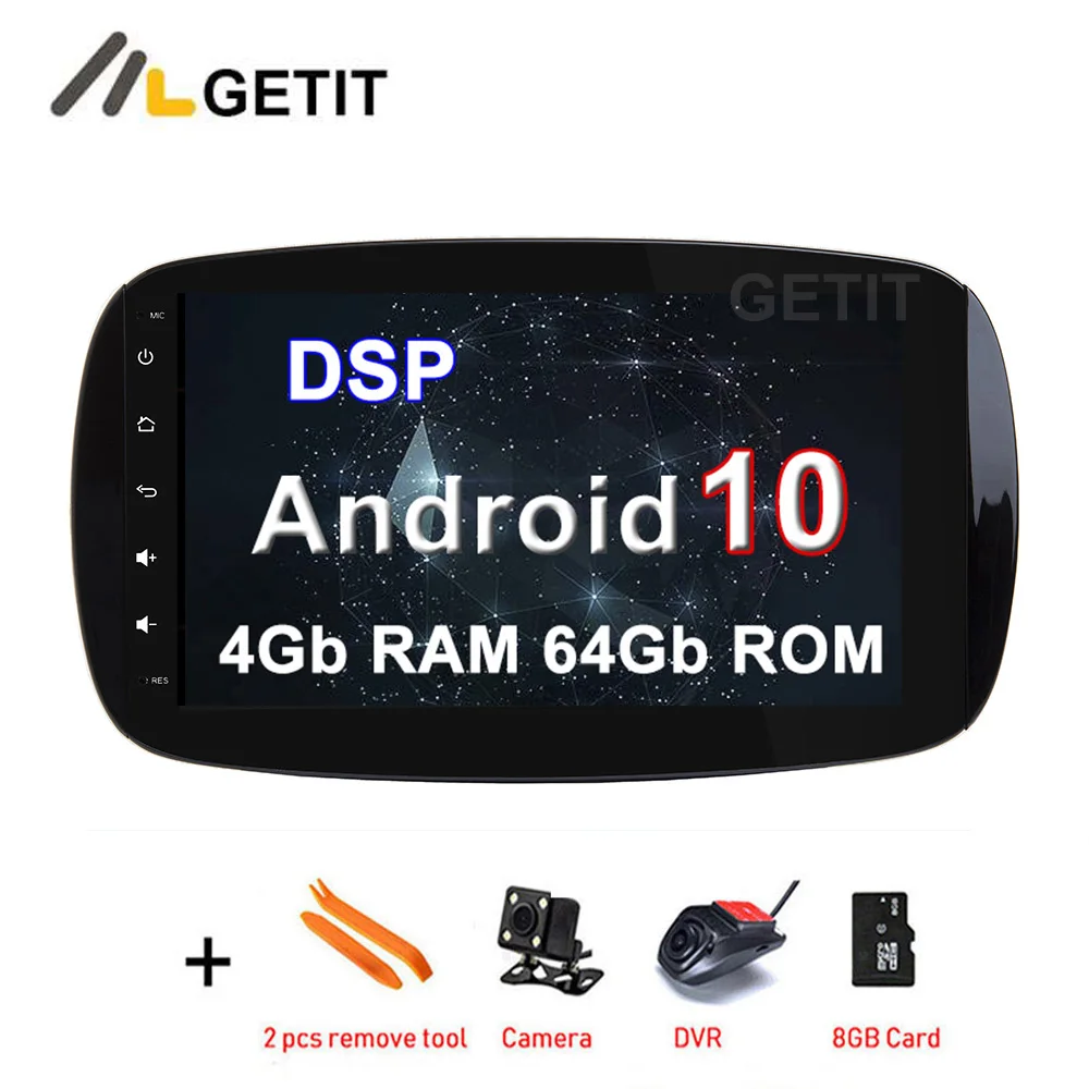 9 дюймов Android 10 автомобильный DVD мультимедиа стерео радио GPS для Mercedes Benz Smart Fortwo 2016