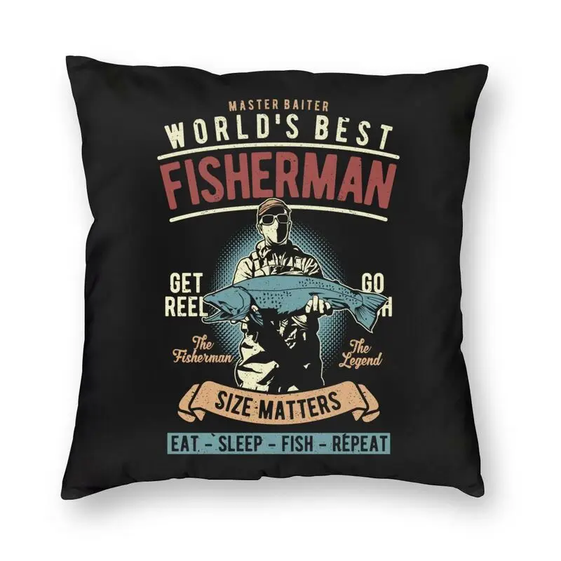 

Модный чехол с квадратной подушкой лучшего в мире рыбака домашний Декор 3D двухсторонняя печать наволочка для рыбалки для гостиной