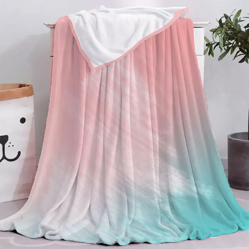 

European Modern Simple Gradient Series Children's Lunch Break Blanket Sofa Blanket Hug Blanket Flannel Blanket