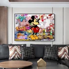 Disney граффити уличное искусство Микки Маус Дональд Дак холст картина плакат и печать настенные картины для декора гостиной